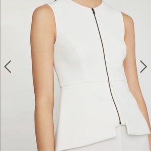BCBGMaxAzria Abrielle Sleeveless Peplum Top Size L.